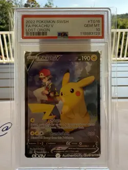 2022 POKEMON SWORD & SHIELD LOST ORIGIN #TG16 FULL ART/PIKACHU V PSA 10 - Image 4
