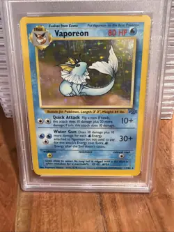 1999 POKEMON JUNGLE #12 VAPOREON-HOLO PSA 7 - Image 2