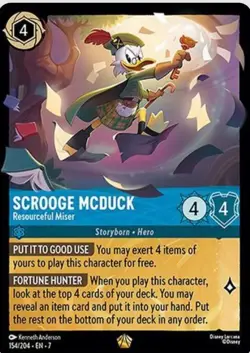 DISNEY LORCANA ARCHAZIA'S ISLAND SCROOGE MCDUCK #154/204 LEGENDARY NON-FOIL - Image 1