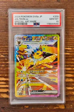 PSA 10 Jolteon ex SAR 209/187 sv8a Terastal Festival Japanese 2024 Pokemon Card - Image 1