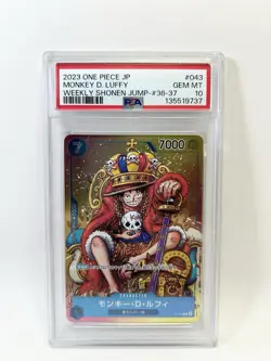 PSA 10 Monkey D. Luffy P-043 Weekly Shonen Jump Promo One Piece Japanese Card - Image 1