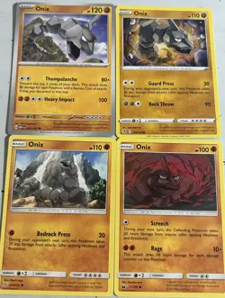 Pokemon TCG Onix Lot Of 4 Cards From Various Sets Near Mint Condition - Image 1