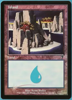 Island (332) FOIL 7th Edition LP/EX Basic Land MAGIC MTG - Image 1