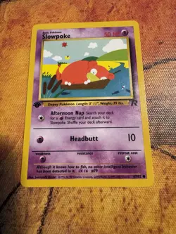 1st Edition Slowpoke 67/82 | WOTC Gen 1 Pokemon | Vintage Team Rocket - Image 1