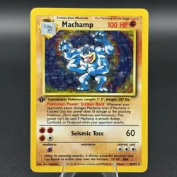 Pokemon Machamp 8/102 1st Edition - Base Set Holo - LP - Image 1