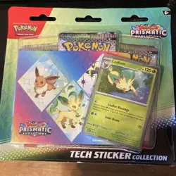 Pokemon Prismatic Evolutions Tech Sticker Collection Leafeon FACTORY SEALED - Image 1