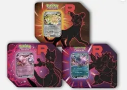 Pokemon TCG: Team Rocket Tins Sealed- Full Art Set Mewtwo Nidoking Persian - Image 1