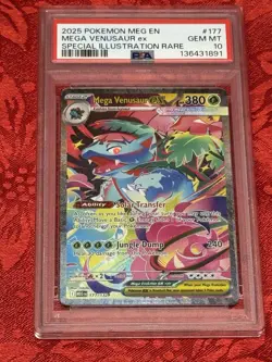 2025 Pokemon Mega Venusaur ex #177 Special Illustration Rare PSA 10 GEM MT - Image 1