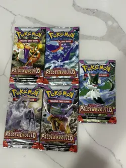 5x Pokemon Paldea Evolved Booster Packs Art Set Scarlet & Violet NEW & SEALED - Image 1