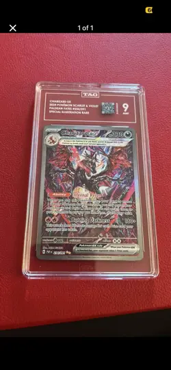 Pokemon Scarlet Violet Charizard EX Paldean Fates Sir Tag 9 Mint 234/091 - Image 1