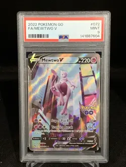 2022 Pokemon SWSH Pokemon GO Mewtwo V #072/078 PSA 9 - Image 1