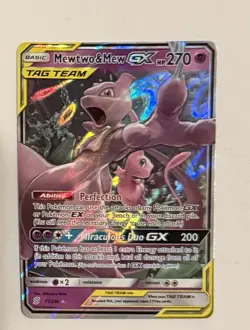 Pokemon Mewtwo & Mew GX 71/236 Ultra Rare TAG TEAM Holo Sm-Unified Minds - Image 1