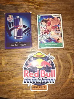 Red Bull x One Piece – Double Don!! Set (10 Foil Red Bull Don + Luffy Promo) - Image 1