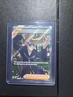 Pokemon TCG Clive Paldean Fates Trainer Full Art Ultra Rare Holo Card 227/091 - Image 1
