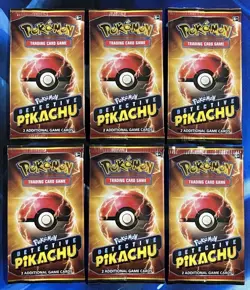 Pokemon TCG Detective Pikachu 2 Card Booster Pack Sealed Lot X6 Sun & Moon Promo - Image 1