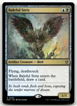 Baleful Strix #200 (NM) Murders Karlov Manor MKC Magic MTG pack fresh commander - Image 1