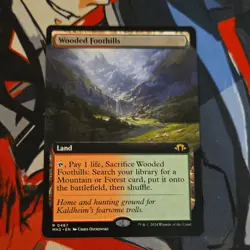 Magic: The Gathering Wooded Foothills Extended Art Modern Horizons 3 Land Rare - Image 1