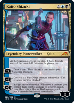 MTG Kaito Shizuki - Foil, Kamigawa: Neon Dynasty, Lightly Played, English - Image 1