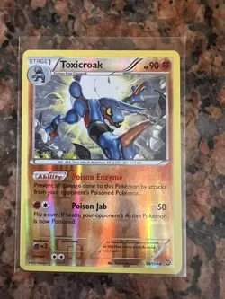 Pokemon TCG Toxicroak Reverse Holo Rare 59/114 XY Steam Siege NM - Image 1