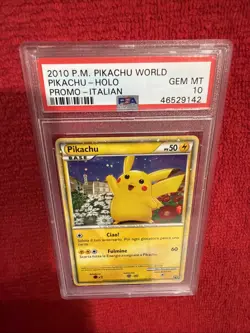 2010 Pokemon Pikachu World Holo Promo Italian PSA 10 - Image 2