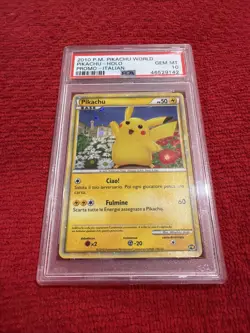 2010 Pokemon Pikachu World Holo Promo Italian PSA 10 - Image 3