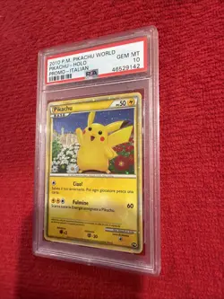 2010 Pokemon Pikachu World Holo Promo Italian PSA 10 - Image 5