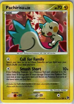 Pachirisu 5/106 Reverse Holo Great Encounters - Pokemon Card - NM - Image 1