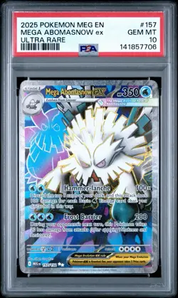 Pokemon TCG Mega Abomasnow ex Me01 Ultra Rare Holo PSA 10 350 HP - Image 1
