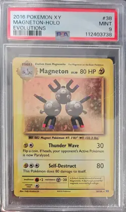 2016 Pokemon XY Evolutions Magneton Holo Rare PSA 9 MINT 38/108 - Image 1