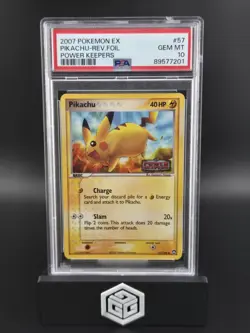 2007 Pokemon Pikachu Reverse Holo Ex Power Keepers #57 PSA GEM MT 10 - Image 1