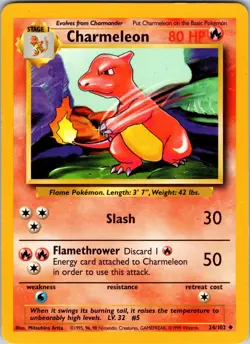 Charmeleon 024/102 Base Set Pokemon MP Normal - Image 1