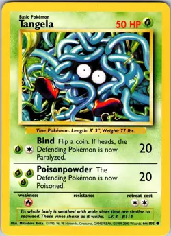 Tangela 066/102 Base Set Pokemon NM Normal - Image 1
