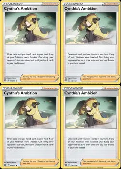 Cynthia's Ambition 138/172 - Brilliant Stars x4 Pokemon Trainer Card Playset 4x - Image 1