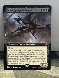 MTG Kaldheim #349 Burning-Rune Demon Extended Art NM LC1 - Image 1