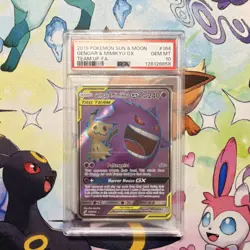 Pokemon Gengar & Mimikyu GX Team Up Full Art Holo Ultra Rare #164 PSA 10 - Image 1