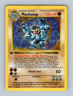 Pokemon TCG - 1st Edition Holographic Shadowless Machamp 8/102 - Base Set - Image 1