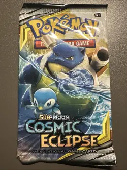 Pokemon TCG Cosmic Eclipse Booster Pack Factory Sealed Sun and Moon Blastoise - Image 1