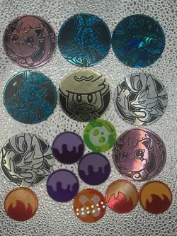 Lot of 8 Pokemon Coins and Effect Tokens - Image 1