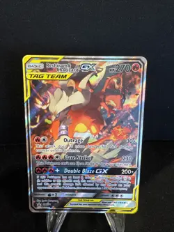 2019 Pokemon-Reshiram And Charizard GX-SM201-Black Star Promo-Holo - Image 1