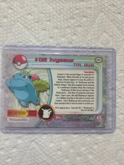 Ivysaur #02 - Pokemon TCG - Pokemon 1999 Topps TV Animation Edition NM - Image 4