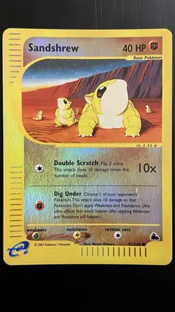 Sandshrew 92/144 NM Skyridge Reverse Holo Pokemon TCG - Image 1