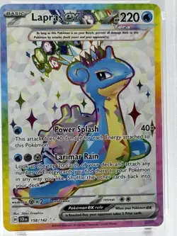 2024 Pokemon SCR EN Lapras ex Ultra Rare #158 PSA 9 - Image 2