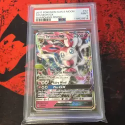 2017 POKEMON SUN & MOON GUARDIANS RISING #92 SYLVEON GX PSA 9 - Image 1