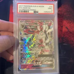 2017 POKEMON SUN & MOON GUARDIANS RISING #92 SYLVEON GX PSA 9 - Image 3