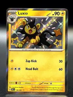 Luxio 136/091 Shiny Rare SV: Paldean Fates Pokemon TCG - NM - Image 1