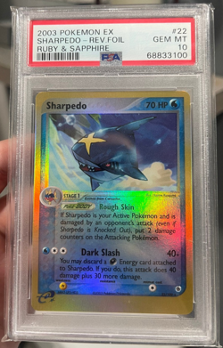 2003 Pokemon EX Ruby and Sapphire Sharpedo Reverse Holo PSA 10 GEM MINT POP 5 - Image 1