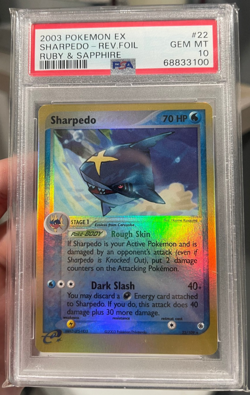 2003 Pokemon EX Ruby and Sapphire Sharpedo Reverse Holo PSA 10 GEM MINT POP 5 - Image 3