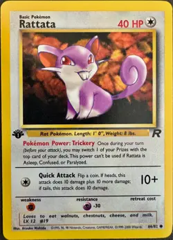 Rattfratz 66/82 1st Edition Pokemon Team Rocket TR 2000 NM Vintage English - Image 1