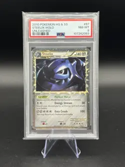 Steelix 87/95 PSA 8 - HGSS Unleashed - Prime - Pokemon - Image 1