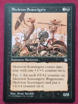 Magic The Gathering STRONGHOLD SKELETON SCAVENGERS black card MTG - Image 1
